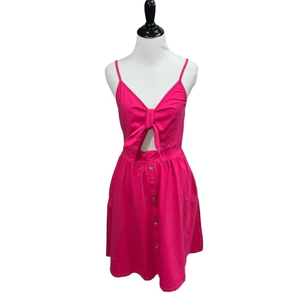 Unbranded Women's M Medium Fit & Flare Dress Keyhole Frontal Tie Adjustable Pink